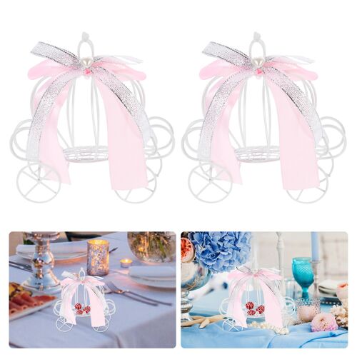 Boîtes à bonbons en fer chariot, récipient à chocolat romantique fournitures de fête 2 pièces