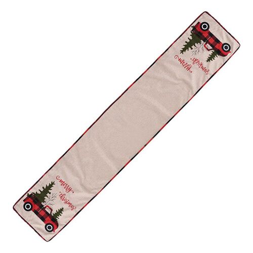 Chemin De Table De Noël 180x35cm, Pour Salle À Manger, En Lin, Décoration De Gâteau De Noël, Motif Floral, Nappe Douce