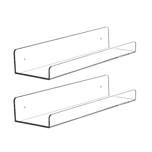 Étagères flottantes en acrylique transparent, 2 pièces, multiusage, moderne, rectangulaire, léger, pour la cuisine
