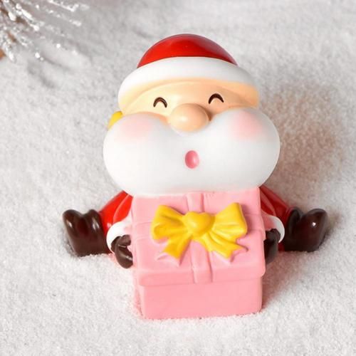 Mini Figurine de noël, 1 pièce, en résine écologique, étanche, Miniature, décoration exquise pour la maison