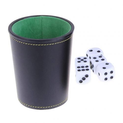 Tasse à dés en Faux cuir et flanelle, avec 5 barres de dés, accessoires de divertissement KTV, jeux pour jeunes, produits de Bar