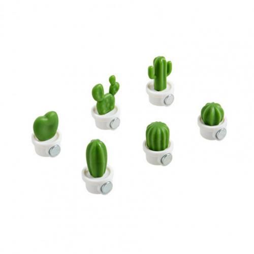 Aimants de réfrigérateur, autocollant de Message, Simulation de plante, Mini Cactus amovible, aimant décoratif pour la cuisine, 6 pièces