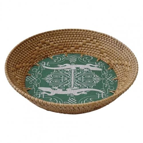 Panier rond en rotin tissé à la main, empilable, pour fruits, thé, pain, plateau, serveur de nourriture, fournitures de cuisine, outils ménagers