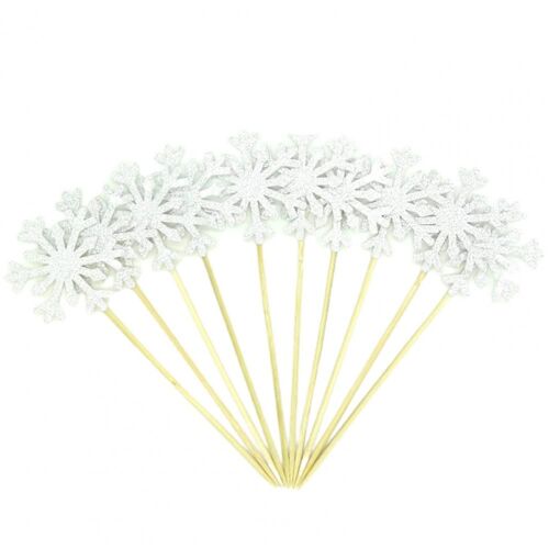 Décoration de gâteau coloré en forme de flocon de neige, 10 pièces/ensemble, Design à large Application, décor de Cupcake de noël