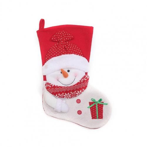 Grand bas de noël en tissu tricoté, 1 pièce, Adorable, grands sacs cadeaux de noël, décoration de cheminée, bas de bonhomme de neige, ornement