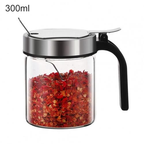 Boîtes à épices avec couvercle, grande capacité, résistant à la chaleur, stockage des herbes et des épices, pot à condiments, récipient d'assaisonnement en verre Borosilicate