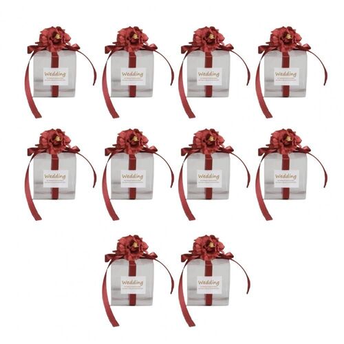 Ensemble de boîtes à bonbons 10 pièces, fausses fleurs artificielles, joli, pratique et pliable, emballage cadeau de noël