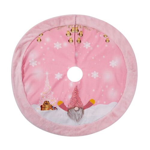 Jupe en flanelle rose avec lumières, arbre de noël, nouvel an, décorations pour la maison