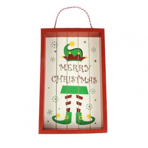 Panneau de porte de noël en bois, 3 couleurs, ornement d'arbre de noël, polyvalent, porte d'entrée, 1 pièce
