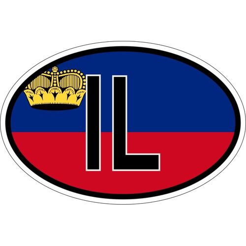Autocollant Sticker Ovale Oval Drapeau Code Pays Fl Liechtenstein