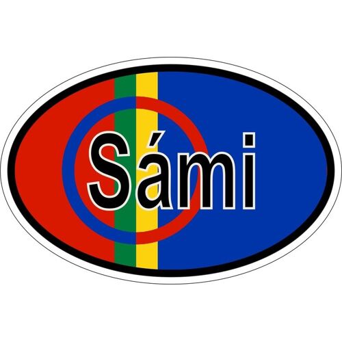 Autocollant Sticker Ovale Oval Drapeau Code Pays Sami Samui Sapmi Laponie