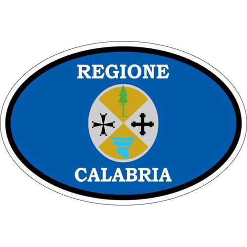 Autocollant Sticker Ovale Oval Drapeau Code Pays Italie Calabre