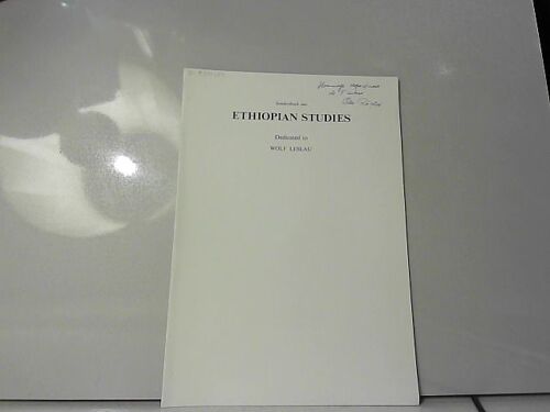 Sonderdrunk Aus Ethiopian Studies, Dedicated To Wolf Leslau