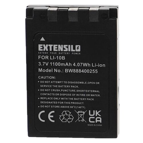 Batterie EXTENSILO compatible avec les caméras Sanyo Xacti VPC-J1EX, DSC-AZ3, DSC-J2, VPC-AZ3, DSC-J1, VPC-AZ3EX, DSC-MZ3, VPC-J1 (1100 mAh, 3.7 V, Li-Ion)