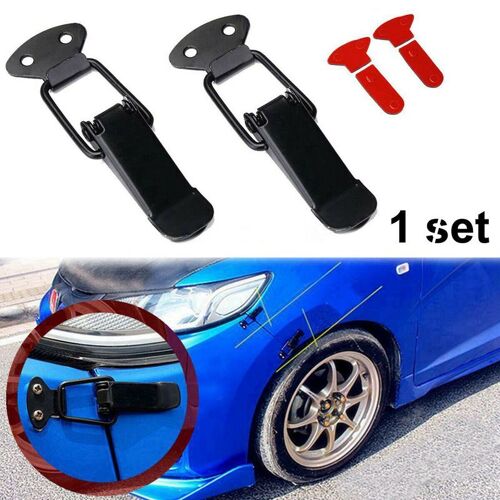 Couvercle De Trappe De Coffre De Voiture, 2 Pièces, Noir, Créatif, Attache À Clip, Loquet, Gadget Durable, Pièces Extérieures