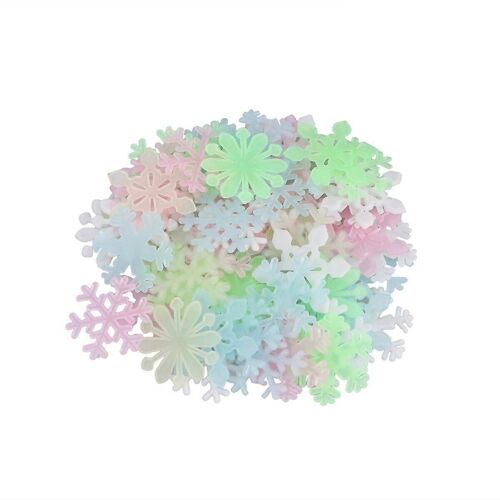 50PCS 3D Lumineux Fluorescent Coloré Flocon De Neige Autocollants Muraux Autocollants Autocollants Fenêtre S'accroche Pour Fête De Noël Enfants Chambre Décor À La Maison Fond