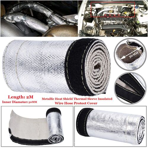 Manchon Thermique En Fil Isolé Avec Bouclier Thermique Métallique, Couvercle De Protection De La Chaleur Pour Le Câblage Des Conduites De Carburant, Conduites De Frein, Tuyaux D'admission