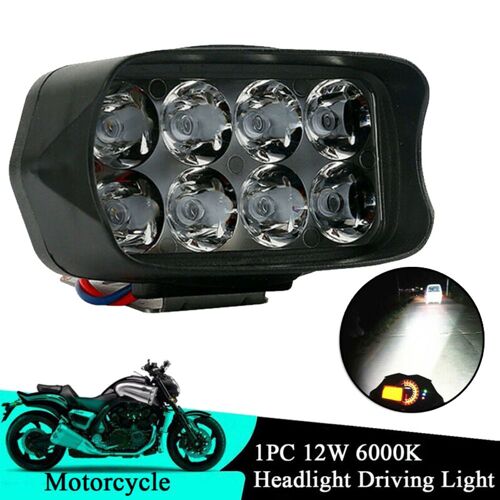 Projecteur Led Pour Motocyclette, Ampoule, 8 Led, Spot Lumineux 6000k, Phare Anti-Brouillard, Conduite, Étanche, Pour Atv, Scooter