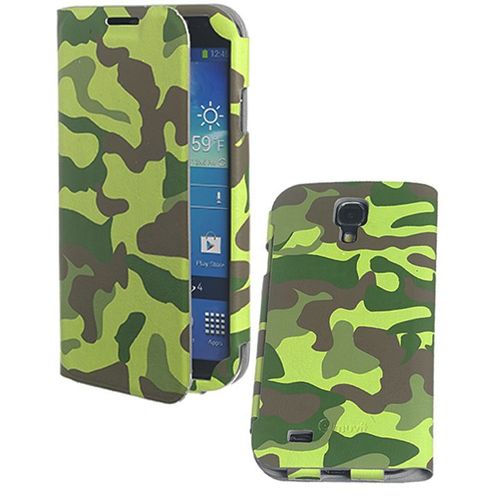 Muvit - Coque De Protection Pour Téléphone Portable - Cuir Écologique - Vert Kaki - Pour Samsung Galaxy S4