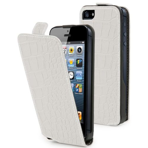 Etui Clapet Slim Blanc Crocs Iphone 5 Et Film Écran