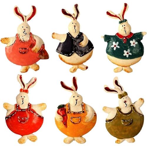 6pcs Bunny Réfrigérateur Aimant Compact Réfrigérateur Décor Pâques Lapin Réfrigérateur Aimant Mixte Style