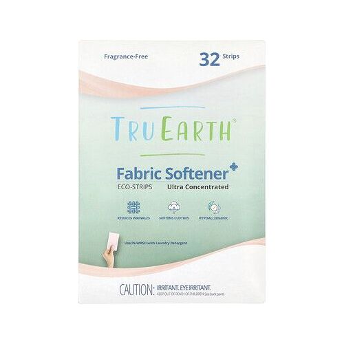 Tru Earth Adoucissant pour textile+ Bandes écologiques, Ultraconcentré, Sans parfum, 32 bandes