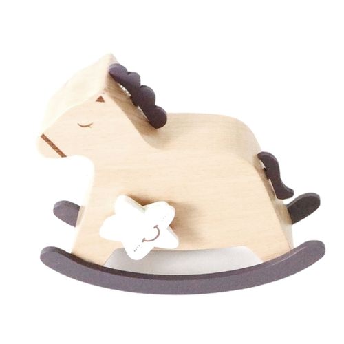 Boîte À Musique À Remonter En Bois Avec Cheval À Bascule Au-Dessus De L'arc-En-Ciel, Mouvement Musical À Mécanisme Yunsheng Pour Anniversaire