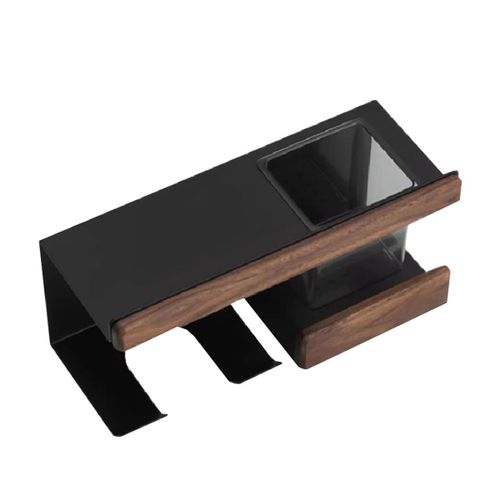 Support Mural en Bois de Noyer pour SèChe-Cheveux, Salle Bain éLéGant Outils Coiffure, éTagèRe Rangement PylôNe