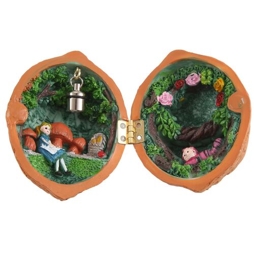 Maison de PoupéE en Coquille Noix, Mini BibliothèQue Maison, Noix Faite à la Main, ScèNe 3D SecrèTe RéSine, Miniature RéSine,E