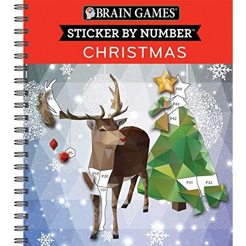 Brain Games - Sticker By Number: Christmas (28 Images To Sticker - Reindeer Cover)
