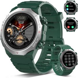 KALANKA-Militaire Montre Connectée Smartwatch Motre Sport avec 110+ Modes Sportifs, Podometre Sommeil, Etanche IP68 pour Android/iOS, Vert