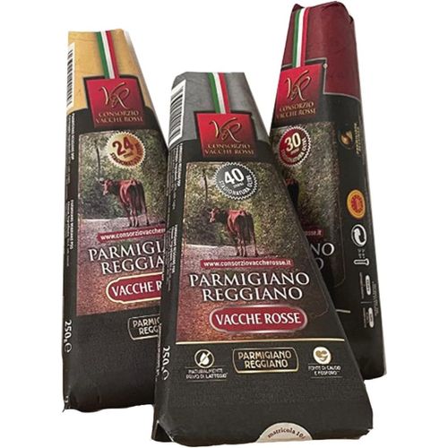 Consorzio Vacche Rosse - Parmigiano Reggiano Dop Vacche Rosse - Affinè 24, 30 Et 40 Mois - 3 X 250 G