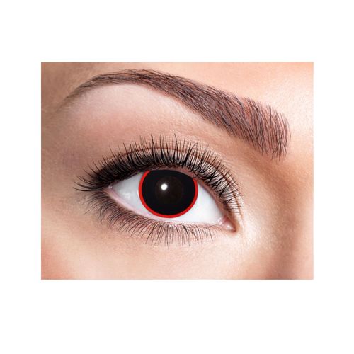 Lentilles De Contact Sans Correction Fantaisie Noire Contour Rouge 3 Mois Adulte