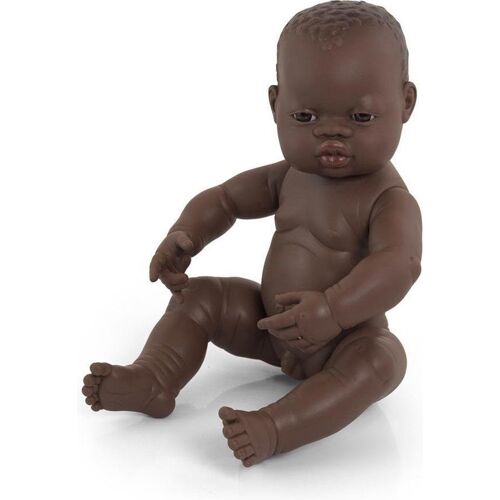 Miniland Baby Doll Boy Brun Foncé Senteur Vanille - 40 Cm