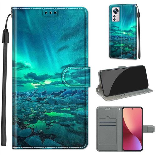 Saturcase Coque Pour Xiaomi 12 12s 12x, Beau Pu Cuir Magnétique Flip Portefeuille Support Porte-Carte Dragonne Protecteur Housse Étui Pour Xiaomi 12 12s 12x (Dy-7)