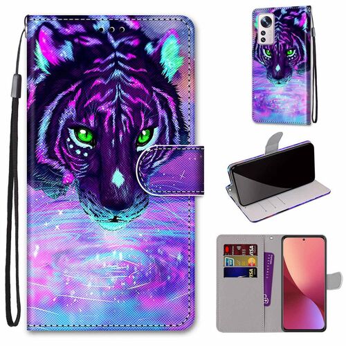 Saturcase Coque Pour Xiaomi 12 12s 12x, Beau Pu Cuir Magnétique Flip Portefeuille Support Porte-Carte Dragonne Protecteur Housse Étui Pour Xiaomi 12 12s 12x (Dk-6)