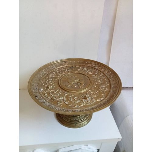 Coupe En Bronze Doré Xixème Hauteur 15 Cm Diamètre 25 Cm 2kg, Exellent État