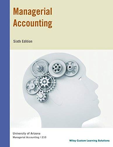 University Of Arizona Managerial Accounting 210