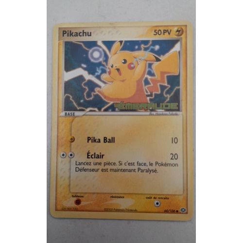 Carte Pokemon  Émeraude - Pikachu Pv 50 - 60/106 