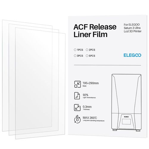 Film de Séparation FEP 2.0 PFA pour Saturn 2 Saturn 3 Saturn 4 Saturn 4 Ultra Imprimante 3D LCD Résine 273*176 mm et 0,127 mm d'Épaisseur avec Fonctionnalité de Séparation plus Forte (Lot de 3)
