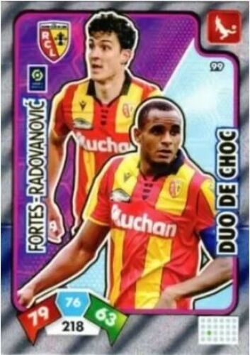 99 Steven Fortes / Aleksandar Radovanovic - Rc Lens - Duo De Choc - Panini Adrenalyn Xl Ligue 1 - 2020-2021 Carte Football