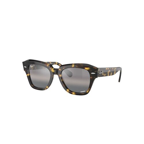 Ray-Ban State Street X The Ones Lunettes De Soleil Monture Jaune Havana Verres Gris Polarisé 49-20 