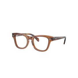 Ray-Ban Rb9707v Optics Kids  Monture Rayé Jaune Havana Verres Transparents Polarisé 46-18 