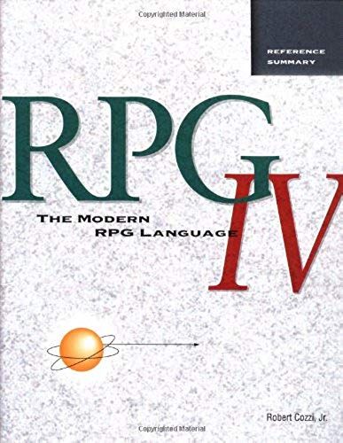 The Modern Rpg Iv Language Reference Summary-2nd Edition