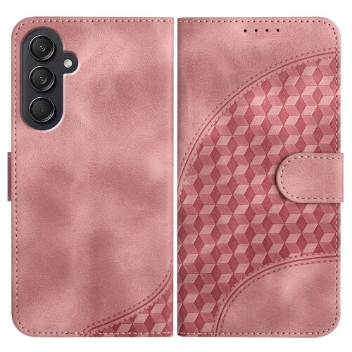 Coque Pour Samsung Galaxy M55,Etui De Samsung Galaxy M55 Premium En Cuir Pochette Protection,Samsung Galaxy M55 Portefeuille Rabat Clapet Case,Antichoc Housse De Etui,Rose