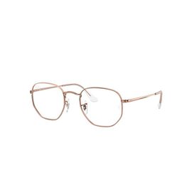 Ray-Ban Hexagonal Optics  Monture Or Rose Brillant Verres Transparents 54-21 