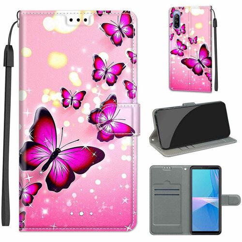 Saturcase Coque Pour Sony Xperia 10 Iii 2021, Beau Pu Cuir Magnétique Flip Portefeuille Support Porte-Carte Dragonne Protecteur Housse Étui Pour Sony Xperia 10 Iii 2021 (Dy-6)