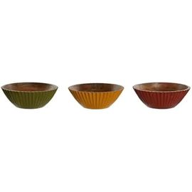 Saladier - Home Esprit - Multicolore - Bois De Mangue - 30 X 30 X 12 Cm - 3 Unités