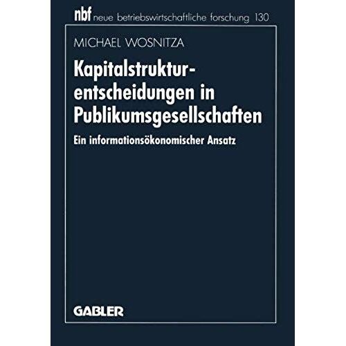Kapitalstrukturentscheidungen In Publikumsgesellschaften