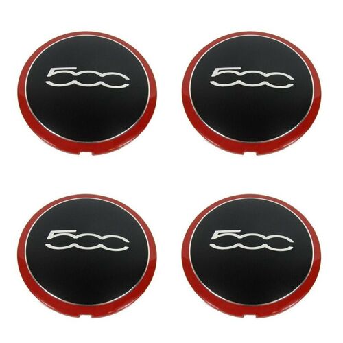 Capuchons De Moyeu Central De Roue, Autocollant D'emblème, Enjoliveur 133mm, Rouge, Fiat 500, 68078419ac, 68078421ac, 51884863
